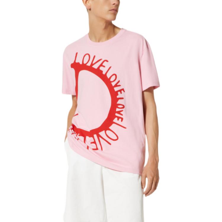 Lookbook Valentino FW22 Limited Alphabet Print Pink Crewneck T-Shirt Edisi. 1V3MG12Q8TYX76