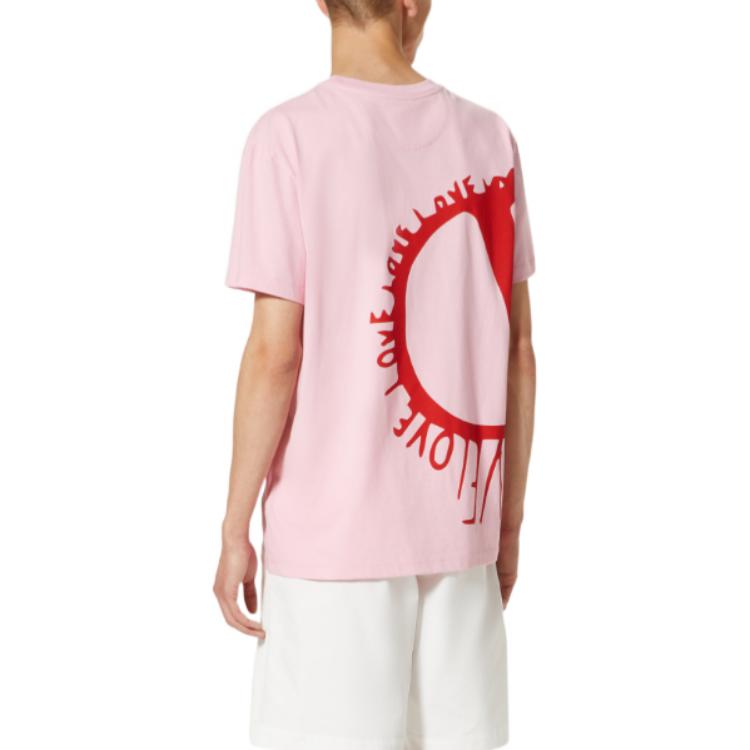 Shop Valentino FW22 Limited Alphabet Print Pink Crewneck T-Shirt Edisi. 1V3MG12Q8TYX76
