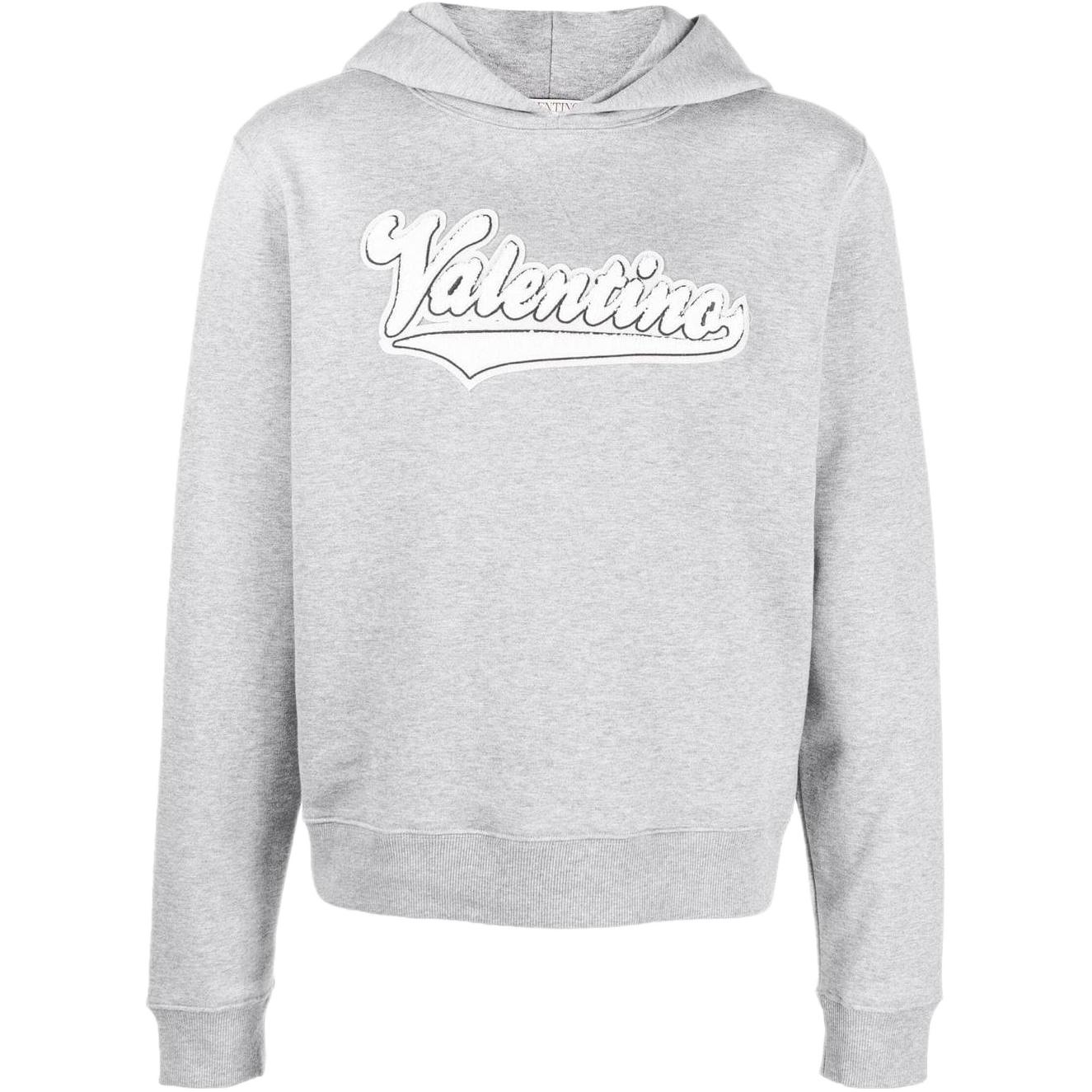 Valentino FW22 Logo Hoodie Men’s Gray Long Sleeve Sweatshirt 1V3MF22U8RM080