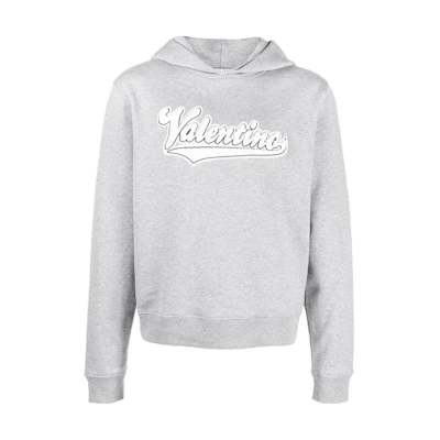 Valentino FW22 Logo Hoodie Men’s Gray Long Sleeve Sweatshirt 1V3MF22U8RM080