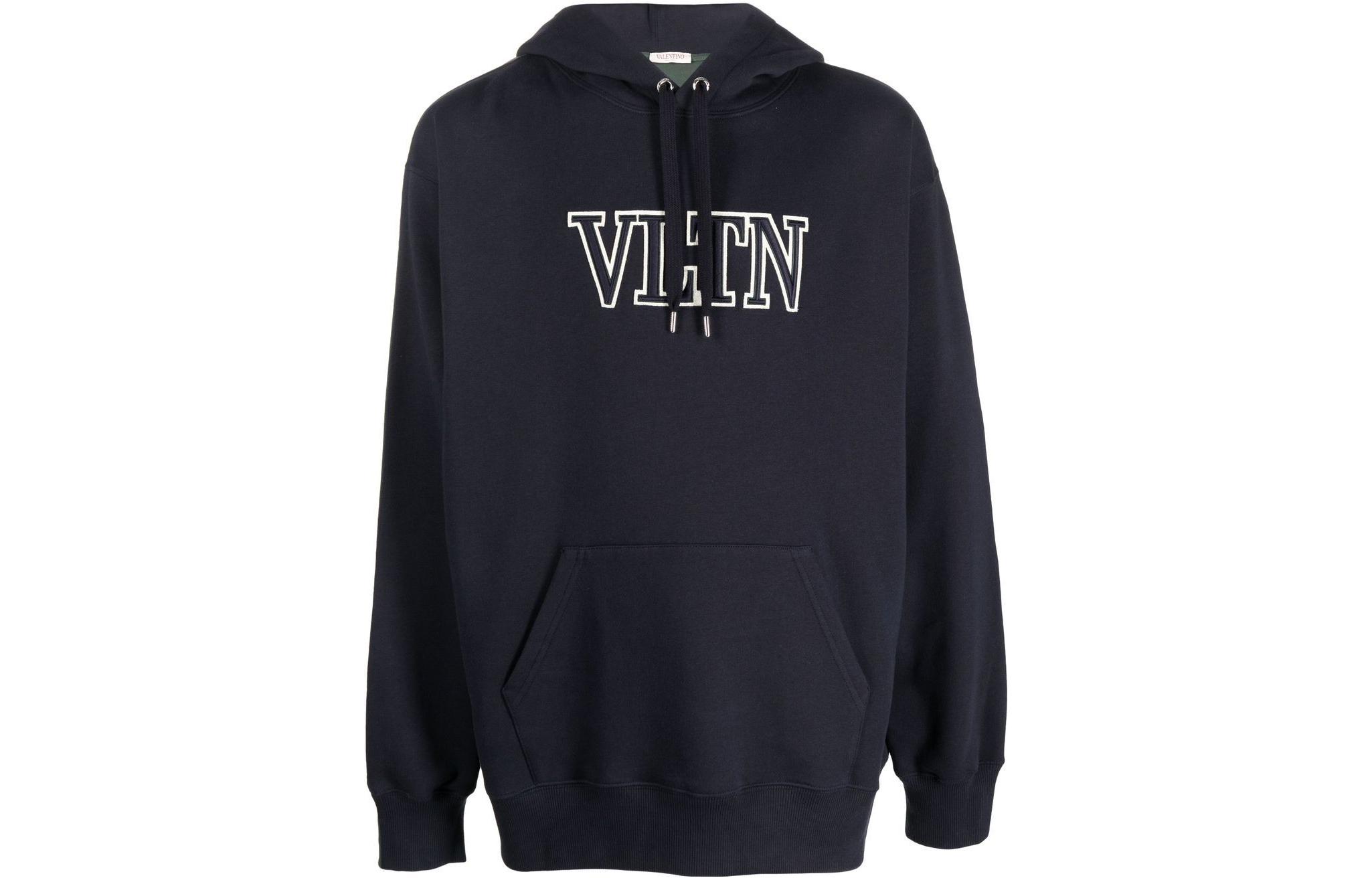 Valentino FW22 Logo Pattern Colorblock Sweatshirt Black VMF23C8Q37KV