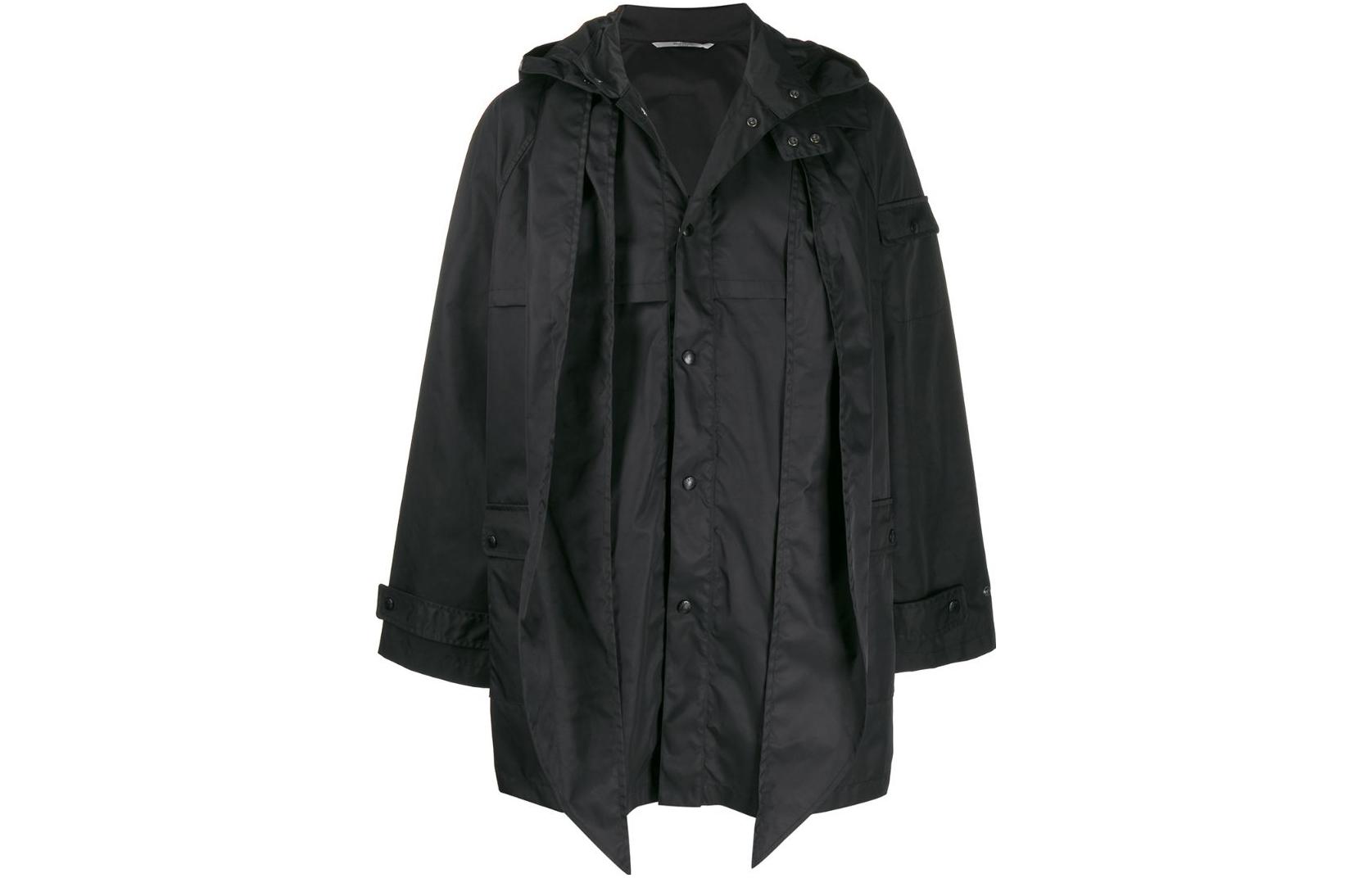 Valentino FW22 Logo Print Black Hooded Jacket VCJC455T60NO