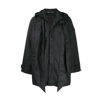 Valentino FW22 Logo Print Black Hooded Jacket VCJC455T60NO