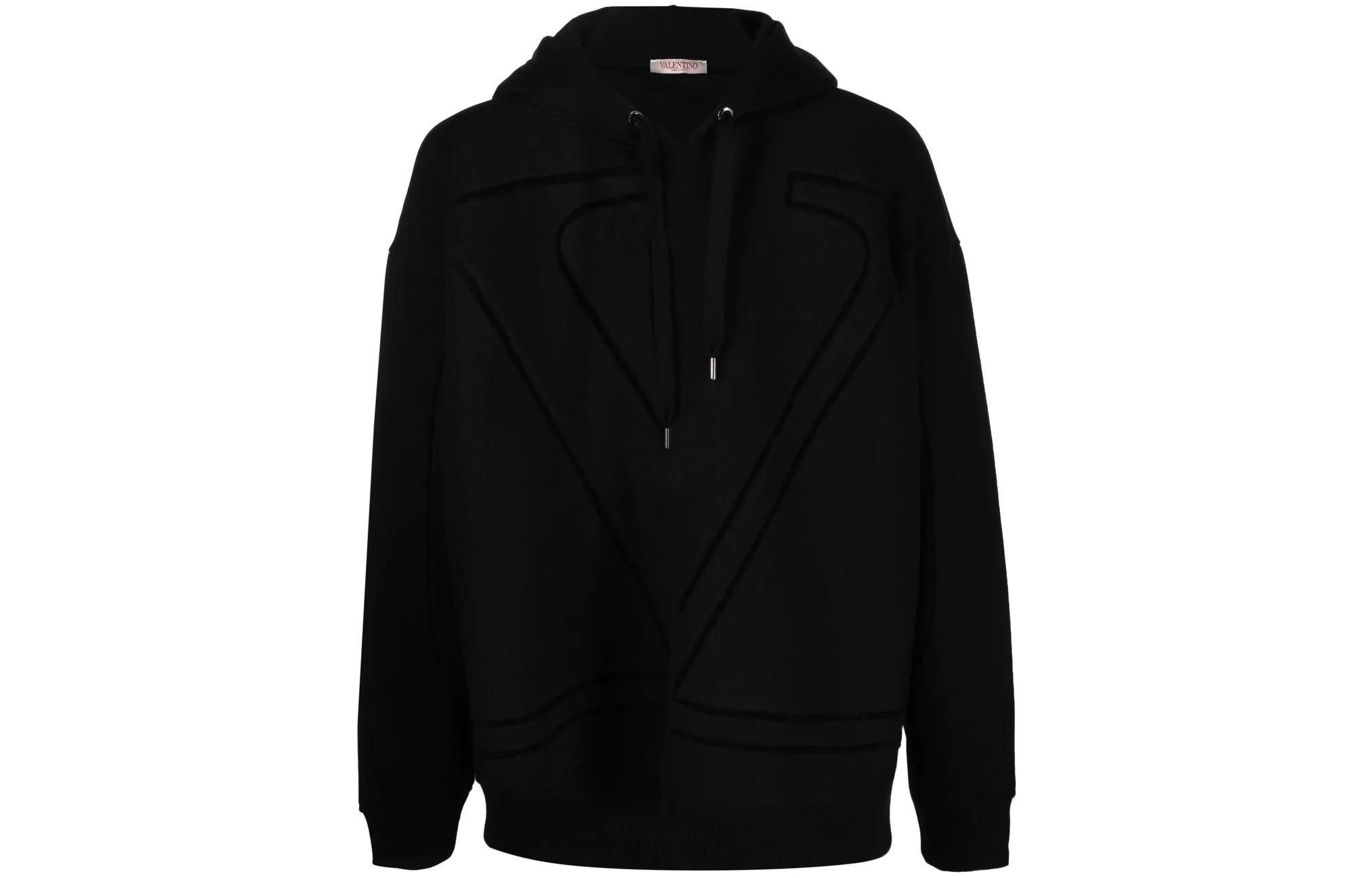 Valentino FW22 Logo Print Hoodie Black VMF23U8PW0NO