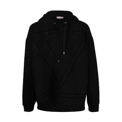 Valentino FW22 Logo Print Hoodie Black VMF23U8PW0NO