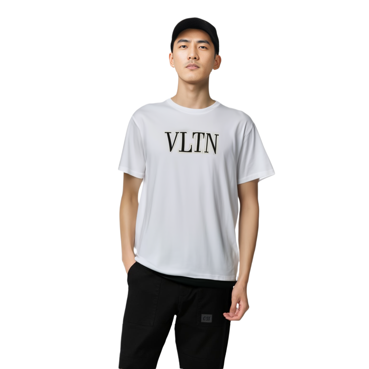 Valentino FW22 Logo Print Short Sleeve T-Shirt White -  Fashion Tee. 1V3MG10V8RB-0BO 圖 6