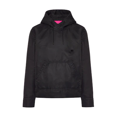 Valentino FW22 Solid Color Drawstring Hoodie Black Menswear VCJI267TV0NO