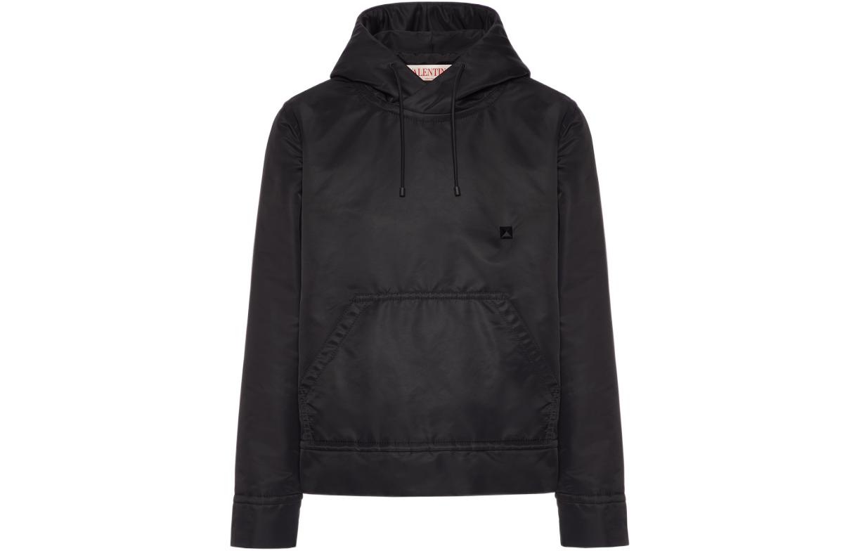 Valentino FW22 Solid Color Pullover Hoodie Black 1V0CJI267TV0NO