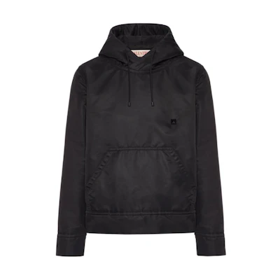 Valentino FW22 Solid Color Pullover Hoodie Black 1V0CJI267TV0NO