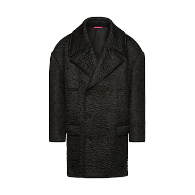 Valentino FW22 Solid Double-Breasted Long Sleeve Coat for Men VCAG258U60NO
