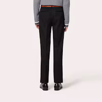Shop Valentino FW22 Solid Slim Fit Casual Pants Men Black 1V3RBI608HU0NO