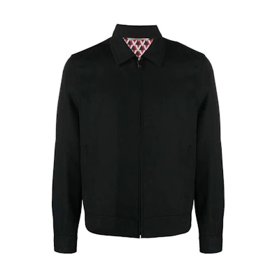 Valentino FW22 Solid Zip-Up Casual Jacket Black 1V3CID358JJ598