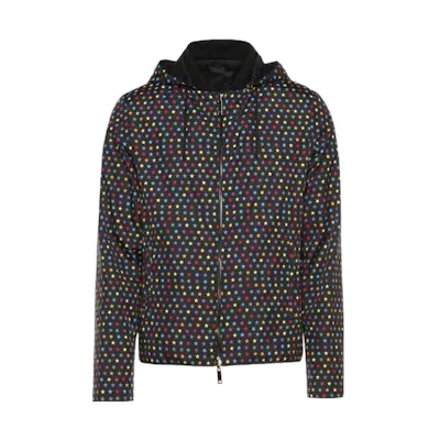 Valentino FW22 Star Print Drawstring Hooded Jacket Black QV3CI2N0DML