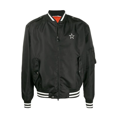 Valentino FW22 Striped Baseball Collar Jacket Black VCIF155VU-0NI