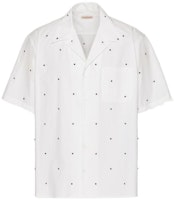 Valentino FW22 White Relaxed Fit Short Sleeve Shirt with Stud Details. 1V3AAA944WW001 Valentino FW22 White Relaxed Fit Short Sleeve Shirt with Stud Details. 1V3AAA944WW001