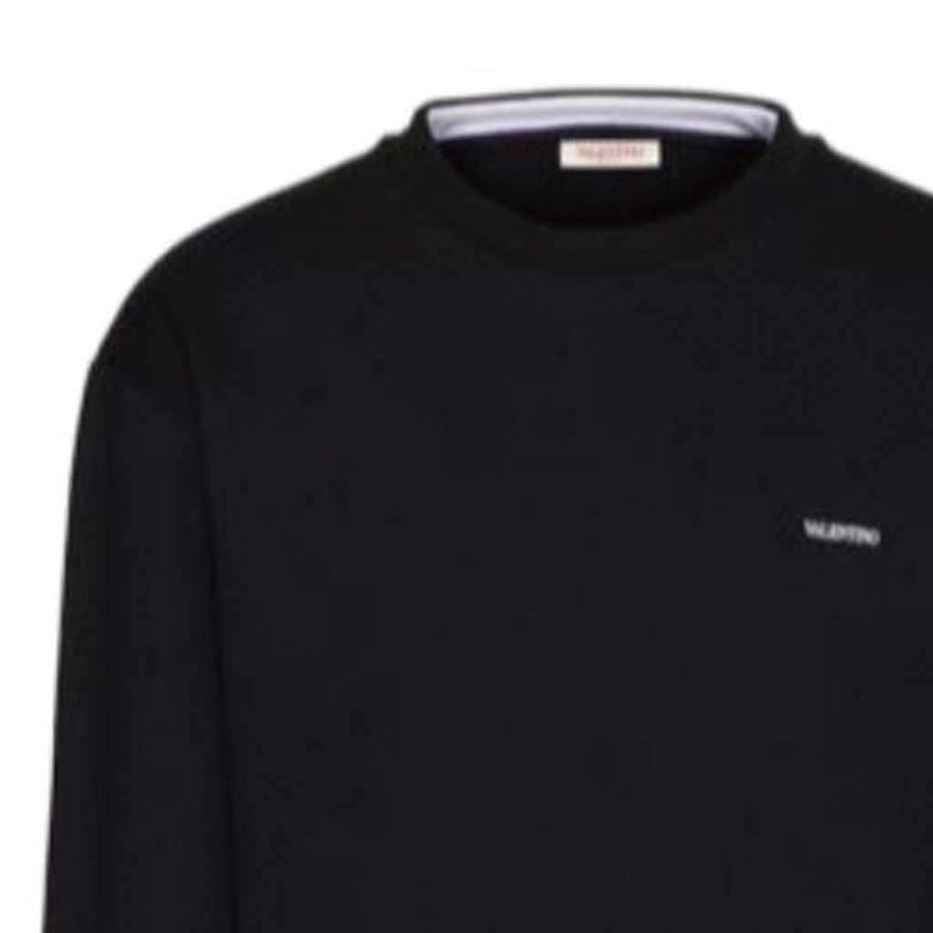 Sizing 발렌티노 FW23 블랙 로고 프린트 크루넥 스웻셔츠. 4V3MF26W9UG0NO