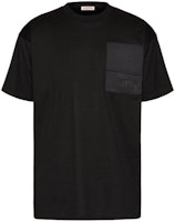 Valentino FW23 Black Pullover Casual Solid Color Patchwork T-Shirt. 3V3MG15C9GQ0NO Valentino FW23 Black Pullover Casual Solid Color Patchwork T-Shirt. 3V3MG15C9GQ0NO