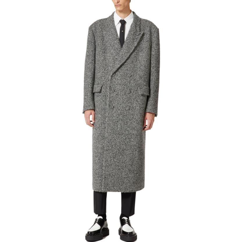 Lookbook Valentino FW23 灰色双排扣中长大衣 3V0CAH209RJ080