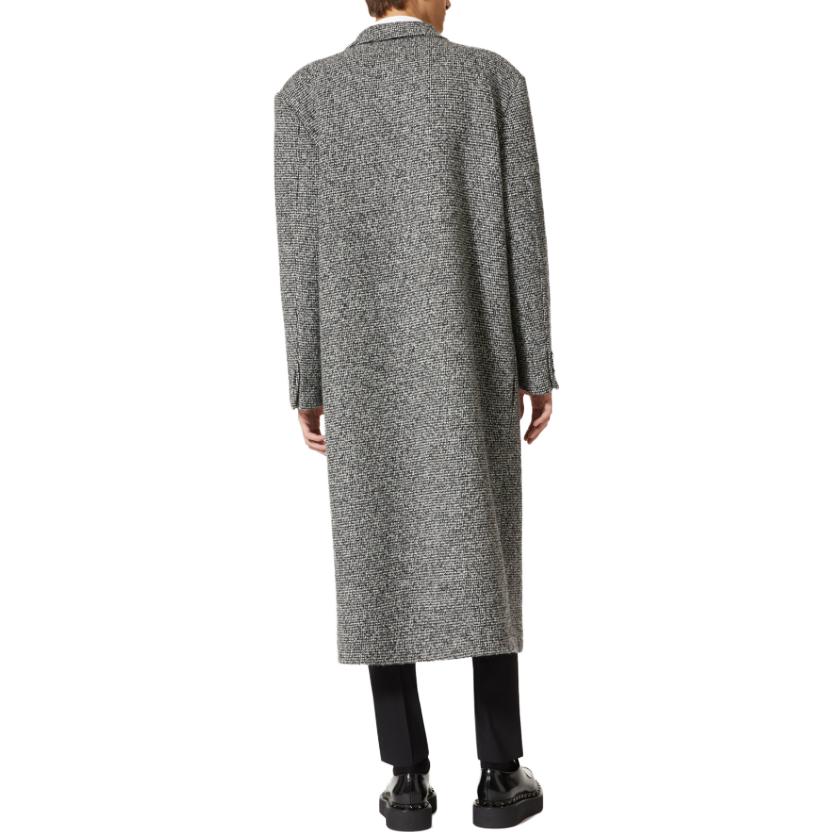 Shop Valentino FW23 灰色双排扣中长大衣 3V0CAH209RJ080