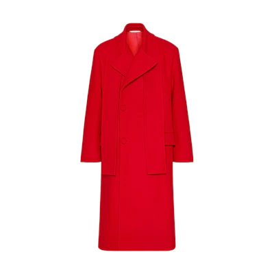 Valentino FW23 Solid Mid-Length Coat Red 3V0CAH059RG157