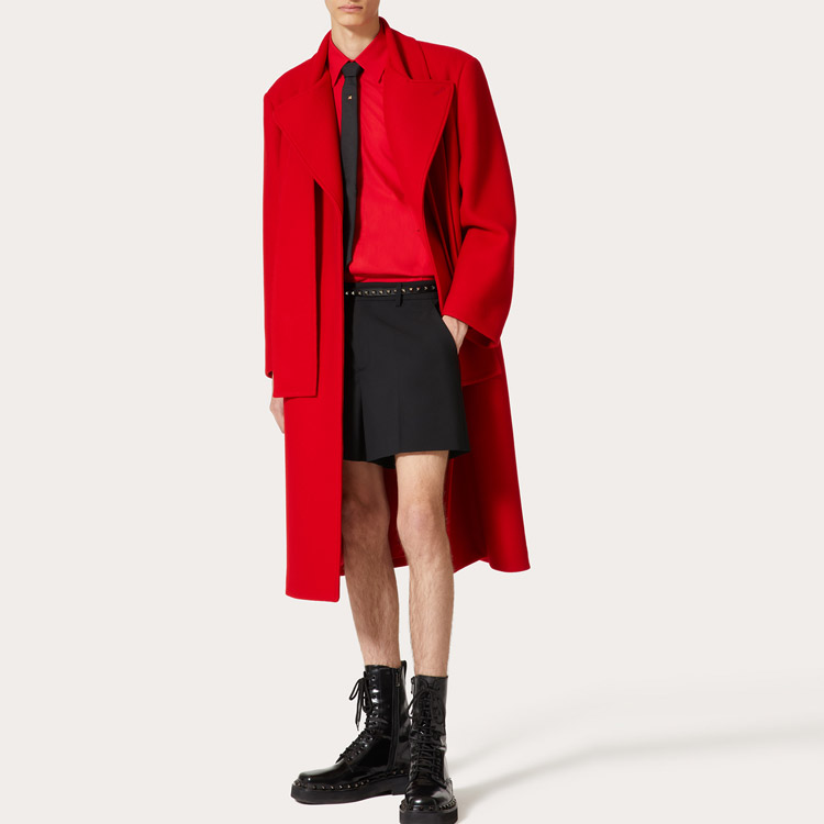 Shop Valentino FW23 红色中长款外套 3V0CAH059RG157