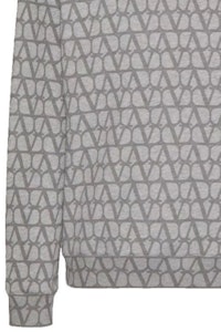 Valentino FW23 Baju Kelabu Crewneck Logo Penuh - Pakaian Kasual. 4V3MF26W9W1-YD5 Details for Valentino FW23 Baju Kelabu Crewneck Logo Penuh - Pakaian Kasual. 4V3MF26W9W1-YD5