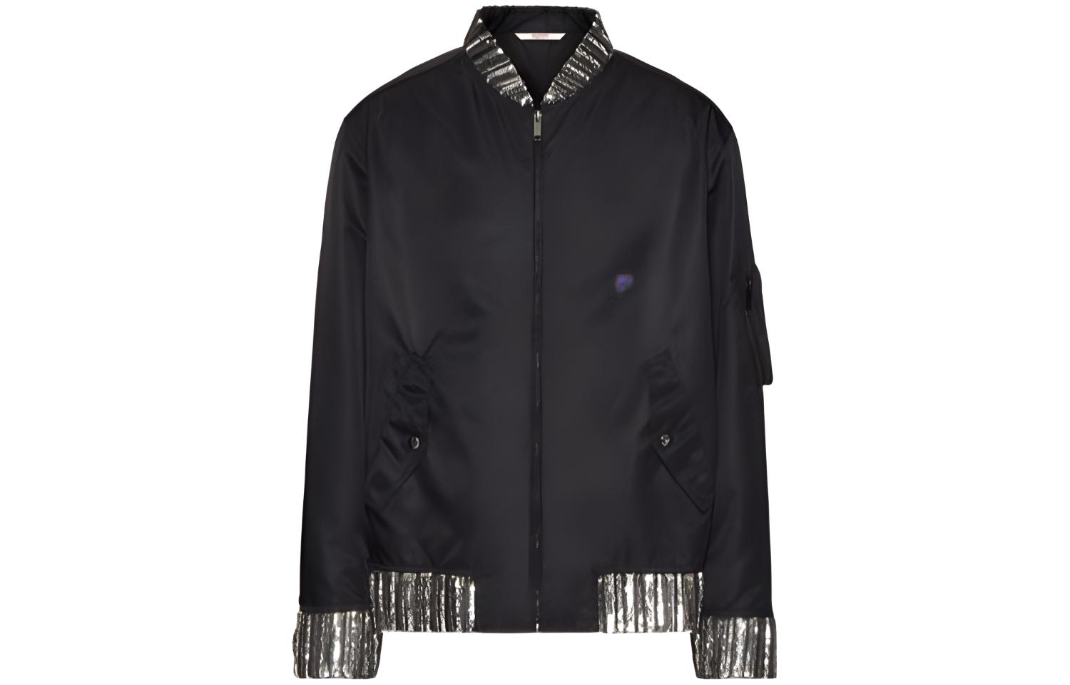 Valentino FW23 Black Casual Zip-Up Track Jacket 4V3CIFA59VLONO