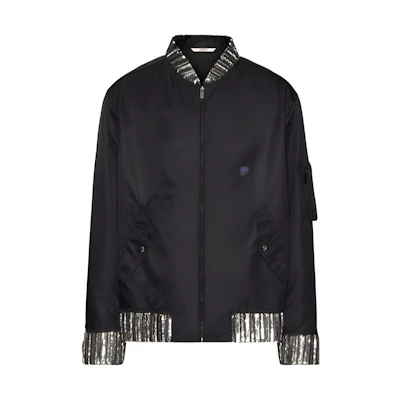 Valentino FW23 Black Casual Zip-Up Track Jacket 4V3CIFA59VLONO