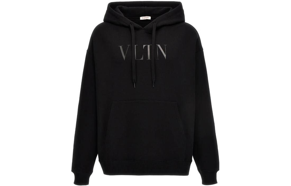 Valentino FW23 Black Hoodie with Letter Print for Men. 3V3MF25R9J6N01