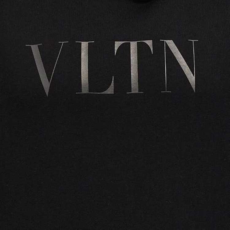 Sizing Valentino 男士字母印花黑色連帽上衣 FW23. 3V3MF25R9J6N01