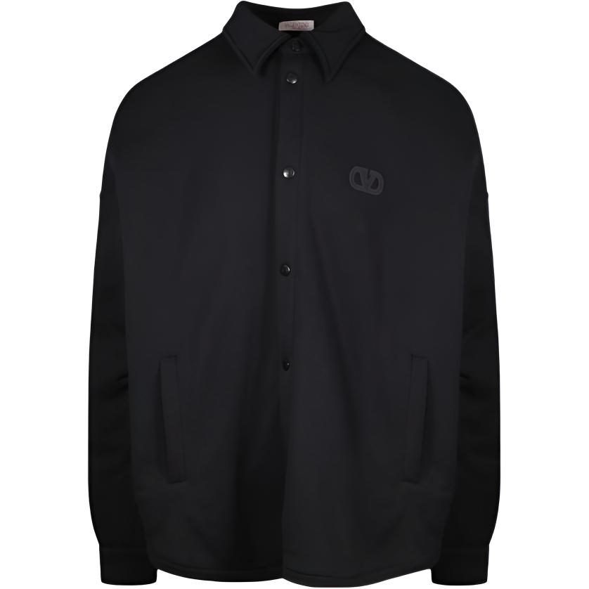 Valentino FW23 Logo Collared Single-Breasted Jacket Black VMM00F9V70NO