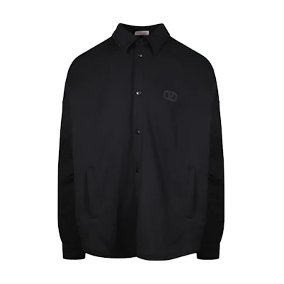 Valentino FW23 Logo Collared Single-Breasted Jacket Black VMM00F9V70NO