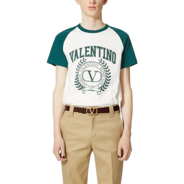 Valentino FW23 Multicolor Logo Print Crewneck T-Shirt for Men 3V3MG11Z9J5I81 圖 4