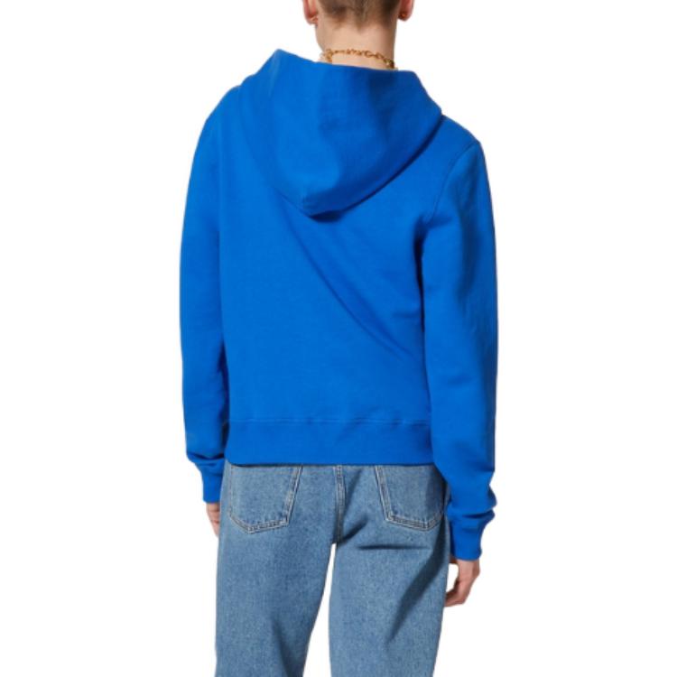 Shop Valentino FW23 海軍藍字母標誌連帽衛衣 1V3MF22U8RMA60