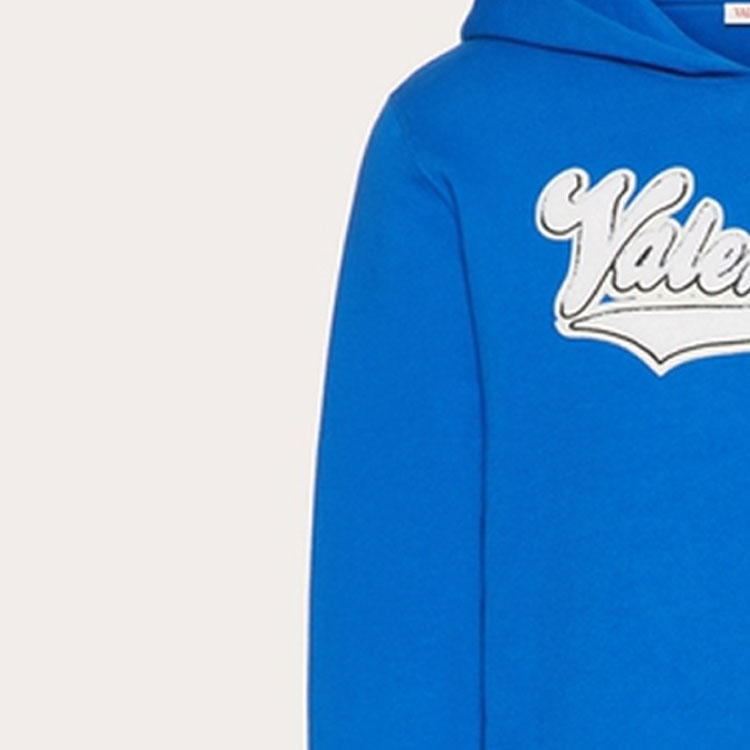 Sizing Valentino FW23 海軍藍字母標誌連帽衛衣 1V3MF22U8RMA60