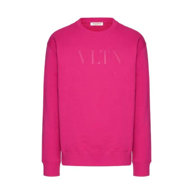 Valentino FW23 Pink Letter Print Crewneck Long Sleeve Sweatshirt 3V3MF26M9JAUWN