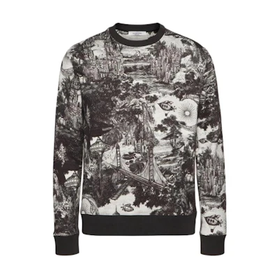 Valentino FW23 Printed Crewneck Long Sleeve Sweatshirt Multicolor UV3MF14P-6HV-A8B