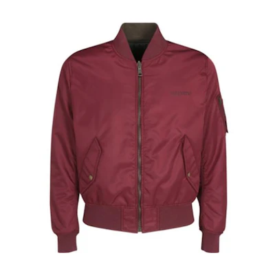 Valentino FW23 Reversible Solid Logo Embroidered Bomber Jacket Red 1V3CIL658MK697