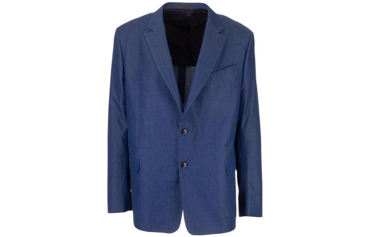 Valentino FW23 Solid Color Button Pocket Jacket Blue TV0CEB3066U598