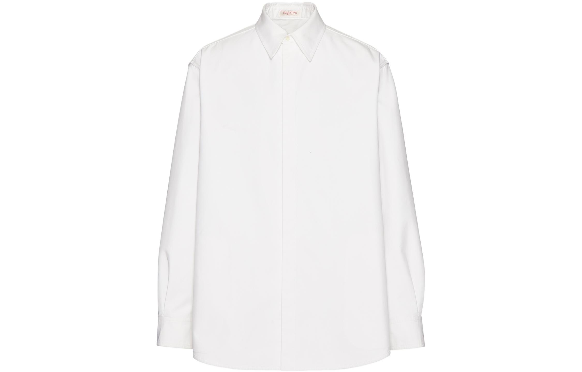 Valentino FW23 Solid Color Casual Shirt Jacket White - 3V0ABS959SF0BO