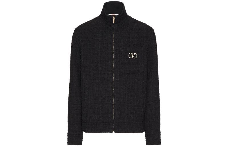 Valentino FW23 Solid Color Stand Collar Jacket Black 3V3CIN319G20NO