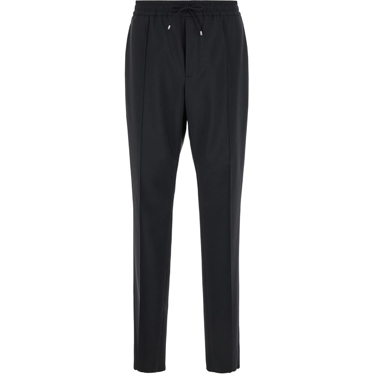 Valentino FW24  Black Drawstring Pleated Casual Pants. 5V3RB52225S0NO
