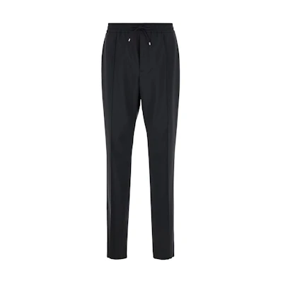 Valentino FW24 Black Drawstring Pleated Casual Pants. 5V3RB52225S0NO