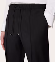 Details for Valentino FW24 Black Drawstring Pleated Casual Pants. 5V3RB52225S0NO