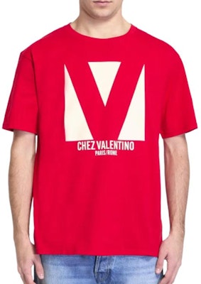 발렌티노 FW24 레드 오버사이즈 로고 크루넥 티셔츠. 6V3MG16PAQ9157 Shop 발렌티노 FW24 레드 오버사이즈 로고 크루넥 티셔츠. 6V3MG16PAQ9157