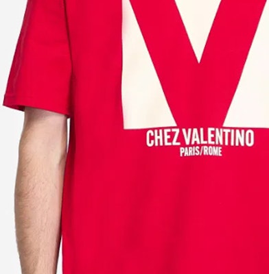발렌티노 FW24 레드 오버사이즈 로고 크루넥 티셔츠. 6V3MG16PAQ9157 Sizing 발렌티노 FW24 레드 오버사이즈 로고 크루넥 티셔츠. 6V3MG16PAQ9157