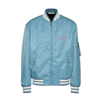 Valentino FW24 Logo Embroidered Loose Bomber Jacket Grey - Outerwear 5V3CIF15AD9-S02
