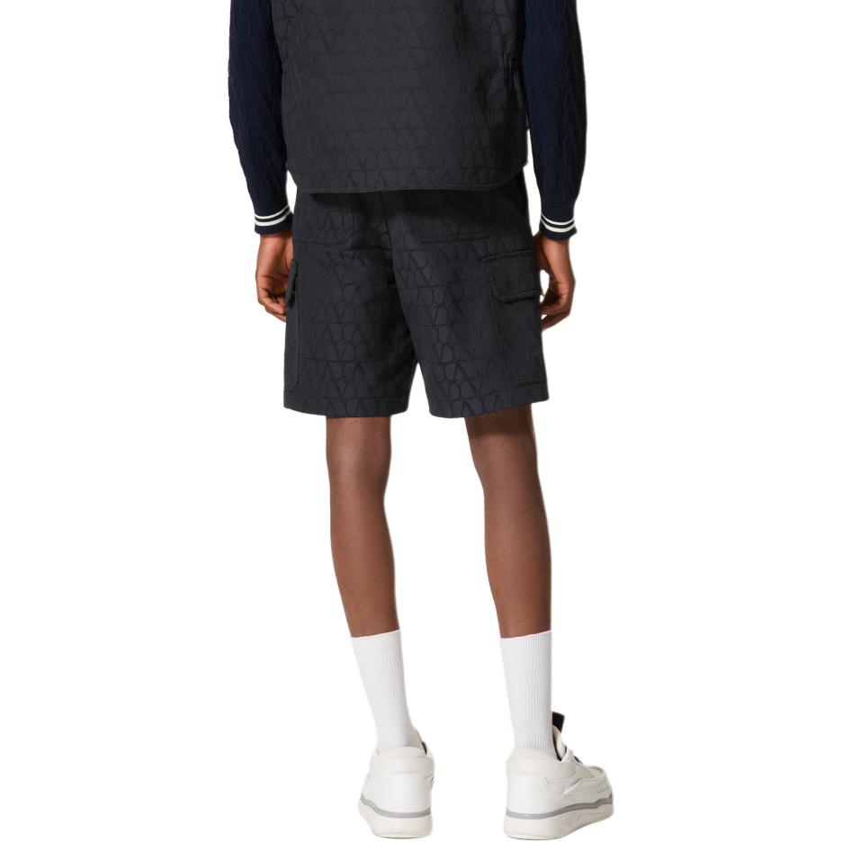 Shop Valentino FW24 Logo Print Bermuda Loose Casual Shorts Navy Blue Men’s. 5V3RDD45A7T-YE6