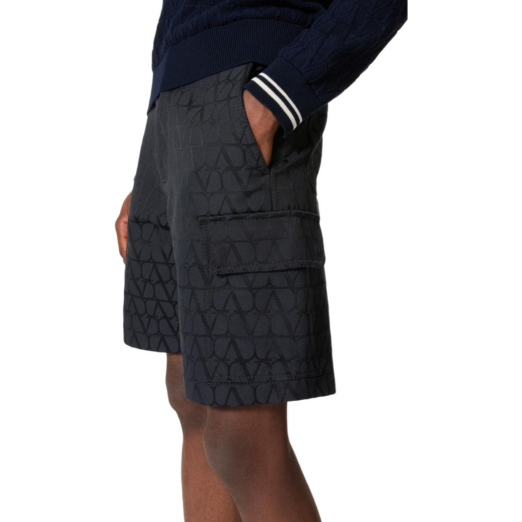 Purchase Valentino FW24 Logo Print Bermuda Loose Casual Shorts Navy Blue Men’s. 5V3RDD45A7T-YE6