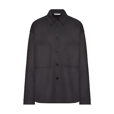 Valentino FW24 Solid Color Single-Breasted Long-Sleeve Jacket Grey Mens 5V0CIO85AEE-080